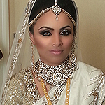 Pakistani Walima bridal hair and makeup with glitter eyes Birmingham